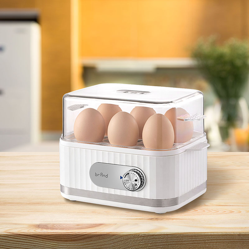 Cook up to 6 eggs in soft, medium, or hard boiled firmness